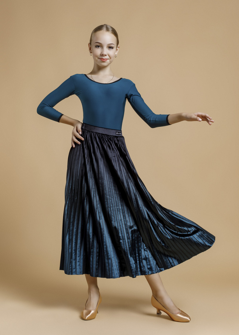 Standart skirt VALENCIA 95%polyester, 5%elastane, black+shaded spruce, 140cm