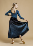 Standart skirt VALENCIA 95%polyester, 5%elastane, black+shaded spruce, 140cm