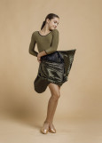 Standart skirt VALENCIA 95%polyester, 5%elastane, black+khaki, 140cm