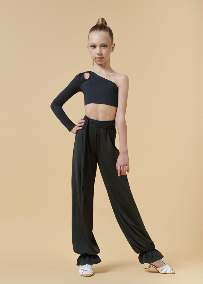 FANCY DANCY - Брюки ARYA широкие микрополиамид, черный, 140см