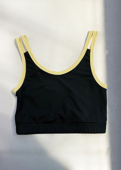 BESSIE crop top by Grand Prix polyamide micro, black+yellow, 128cm