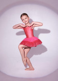 Tutu dress TIANA lycra+tulle, pink silk, 110cm