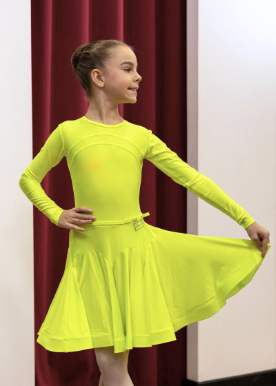 TRACY basic dress by Grand Prix biflex, ultra lemon, 158cm