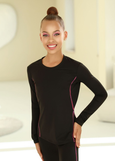 JOSIE long sleeve T-shirt by Grand Prix nylon, black+galaxy, 134cm