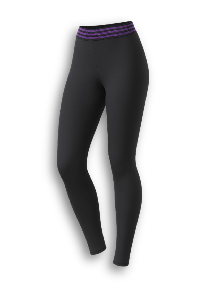 NELLY TWIN stirrup leggings by Grand Prix nylon, black+purple, 128cm