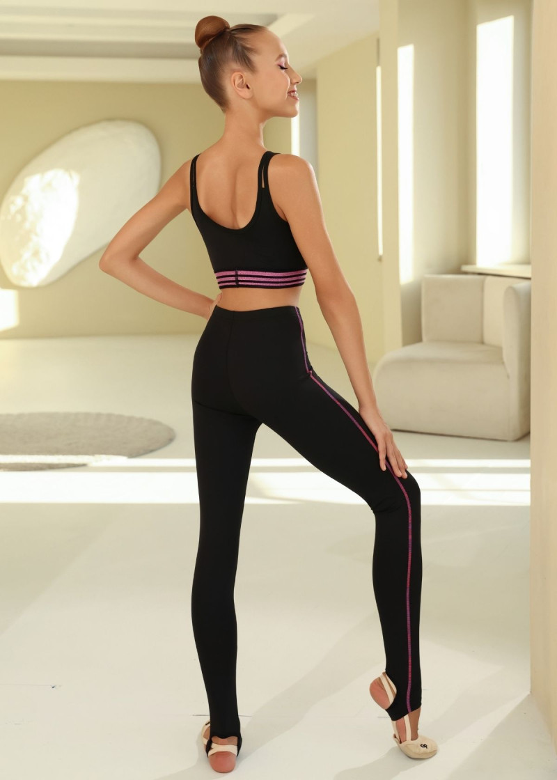 NELLY stirrup leggings by Grand Prix nylon, black+galaxy, 134cm NELLY stirrup leggings by Grand Prix nylon, black+galaxy, 134cm