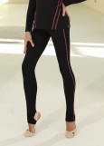 HELLEN stirrup leggings by Grand Prix nylon, black+galaxy, XS