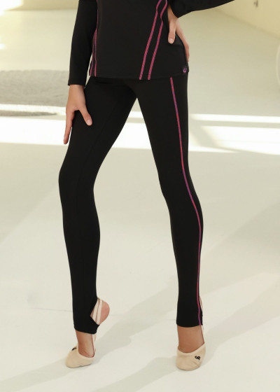 HELLEN stirrup leggings by Grand Prix nylon, black+galaxy, 134cm