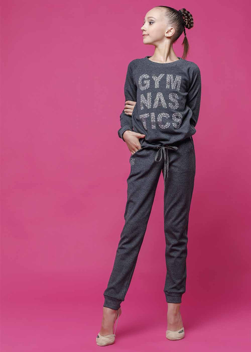 Tracksuit OLIMPIC "Gymnastics" 90%cotton, 10%elastane, gray, 158cm