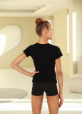 PALOMA T-shirt, gymnast with a clubs by Grand Prix cotton stretch, black, 134cm