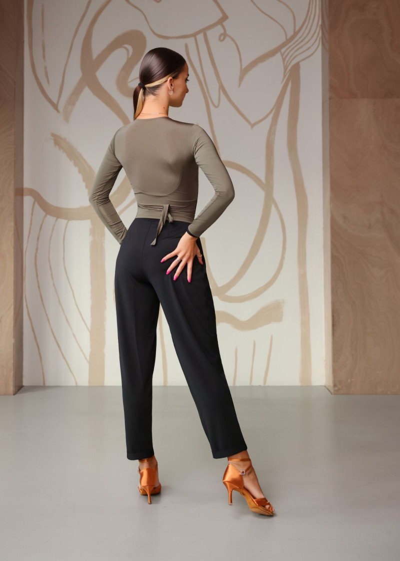 LIZA pants by Grand Prix crepe stretch, black, XS