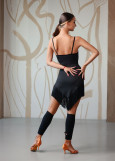 ADA latin dance skirt by Grand Prix polyamide micro, fringe, black, XS
