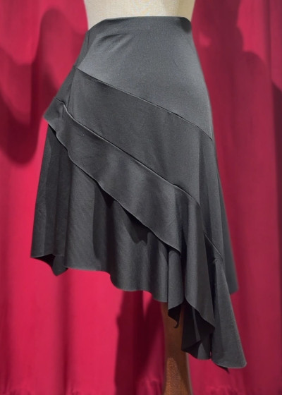 LENORA latin dance skirt by Grand Prix polyamide micro, black, L