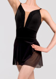 ADALINE camisole leotard by Grand Prix nylon+velour, black, M