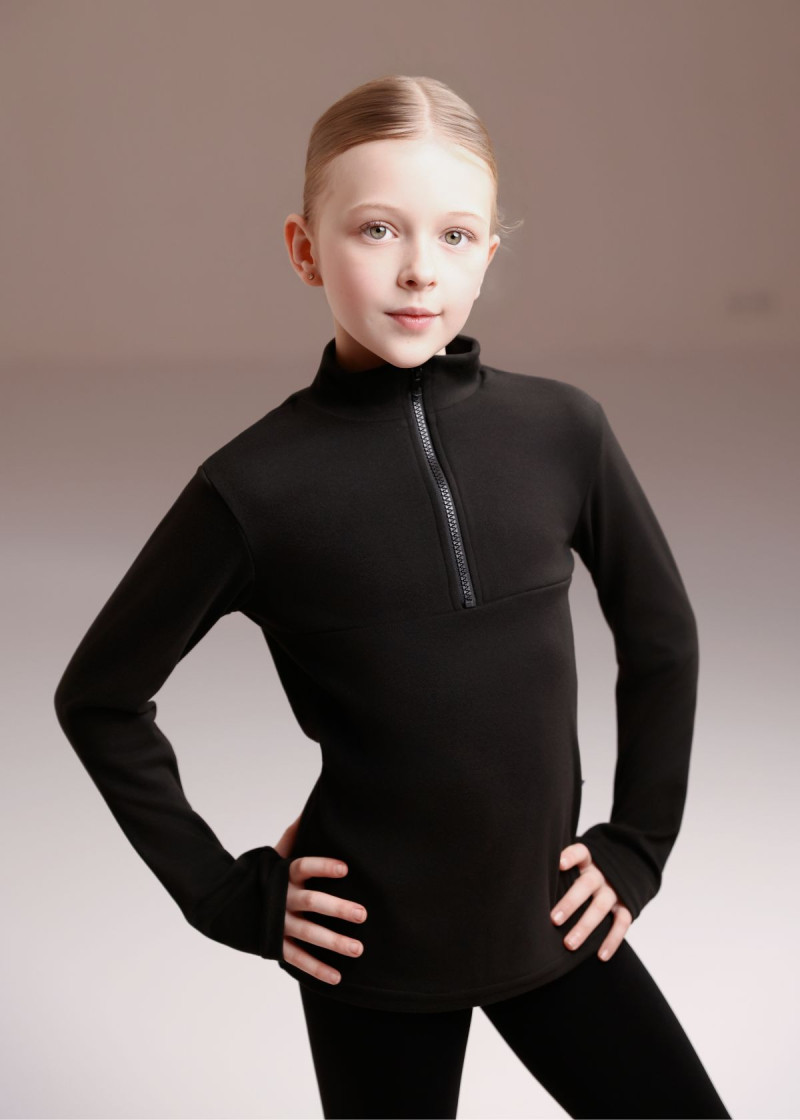 LIMITLESS - Свитшот на молнии CLEO флис, черный, 140см