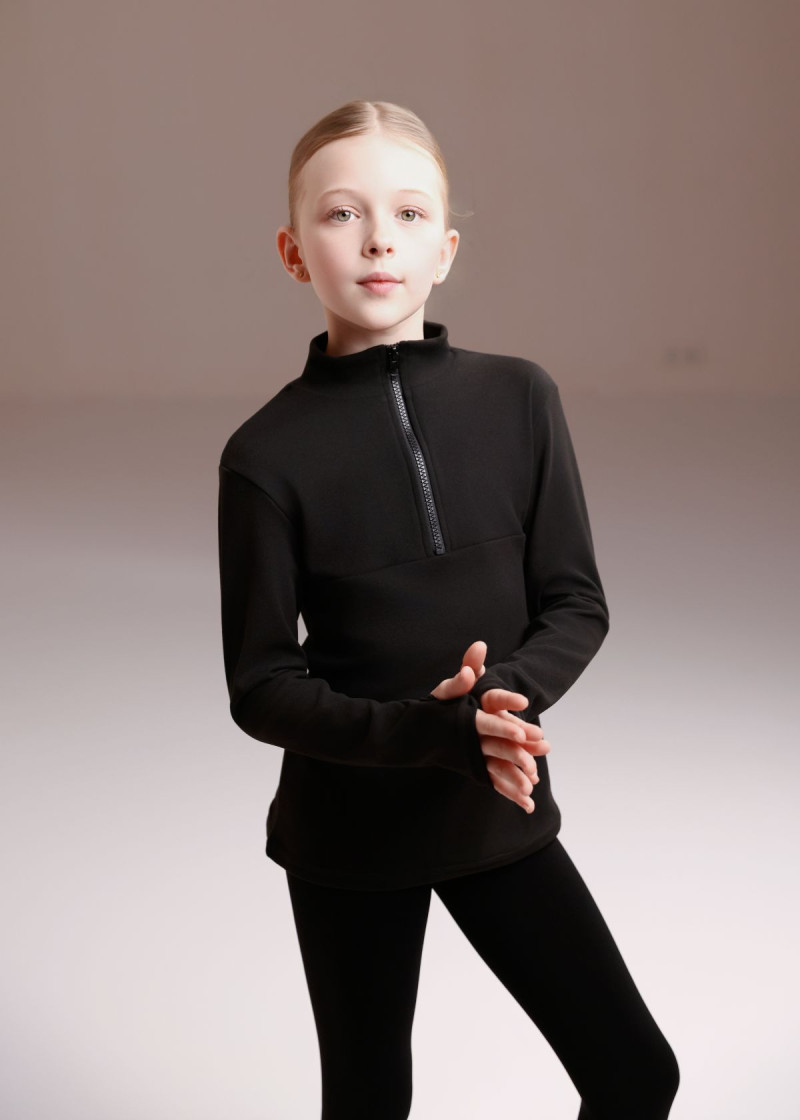 LIMITLESS - Свитшот на молнии CLEO флис, черный, 140см