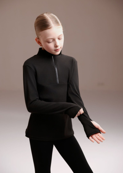 LIMITLESS - Свитшот на молнии CLEO флис, черный, 140см