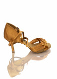 Ladies Latin Shoes Grand Prix LIDS satin, dark tan, 3"sl, 37