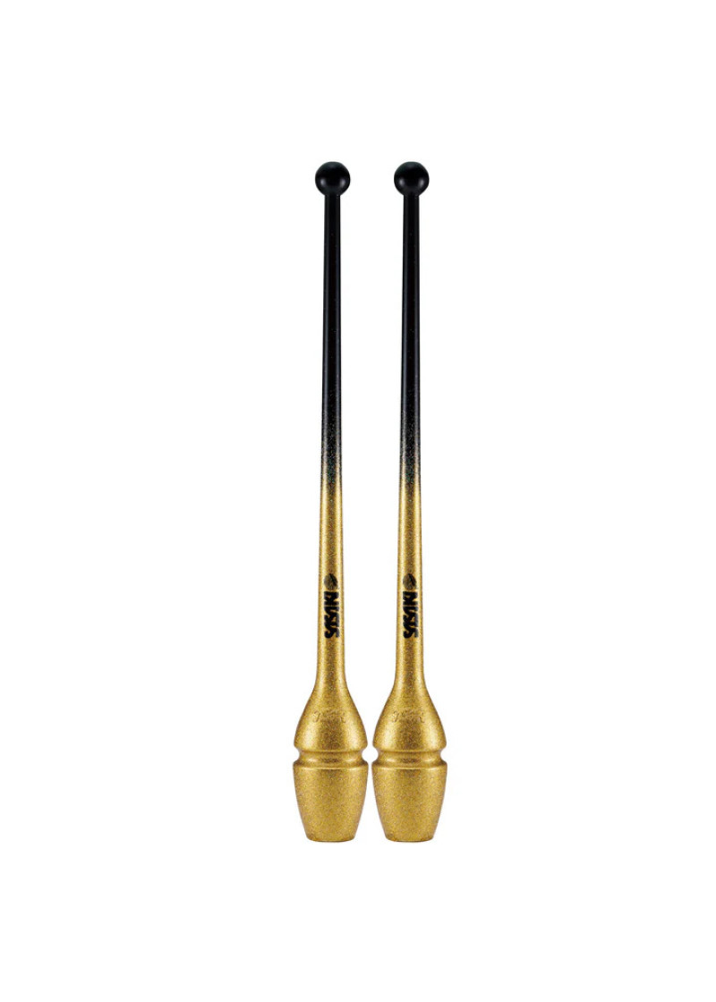 Clubs for gymnastics SASAKI NEW FIG M-34GH, 44cm rubber, Black x Gold (BxGD), 44cm