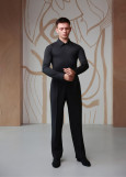 HANS raglan sleeve Latin Competition Shirt with a 90%polyamide, 10%elastane, black, 152cm