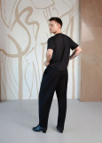 Mens ballroom training pants RONNIE gabardine, black, XL