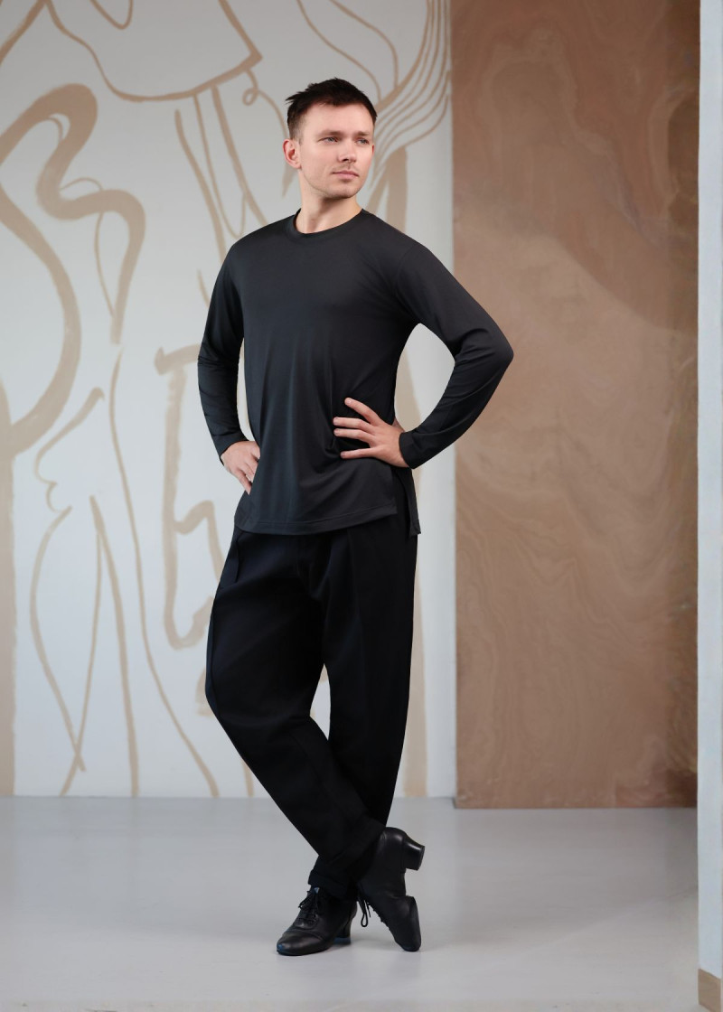 Mens ballroom training pants RONNIE gabardine, black, XL