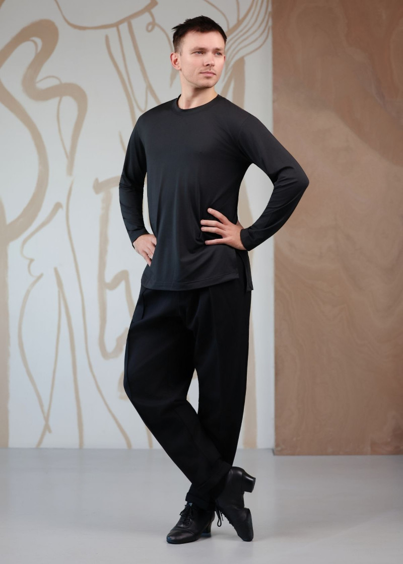 RICCARDO long sleeve t-shirt by Grand Prix polyamide micro, black, L plus