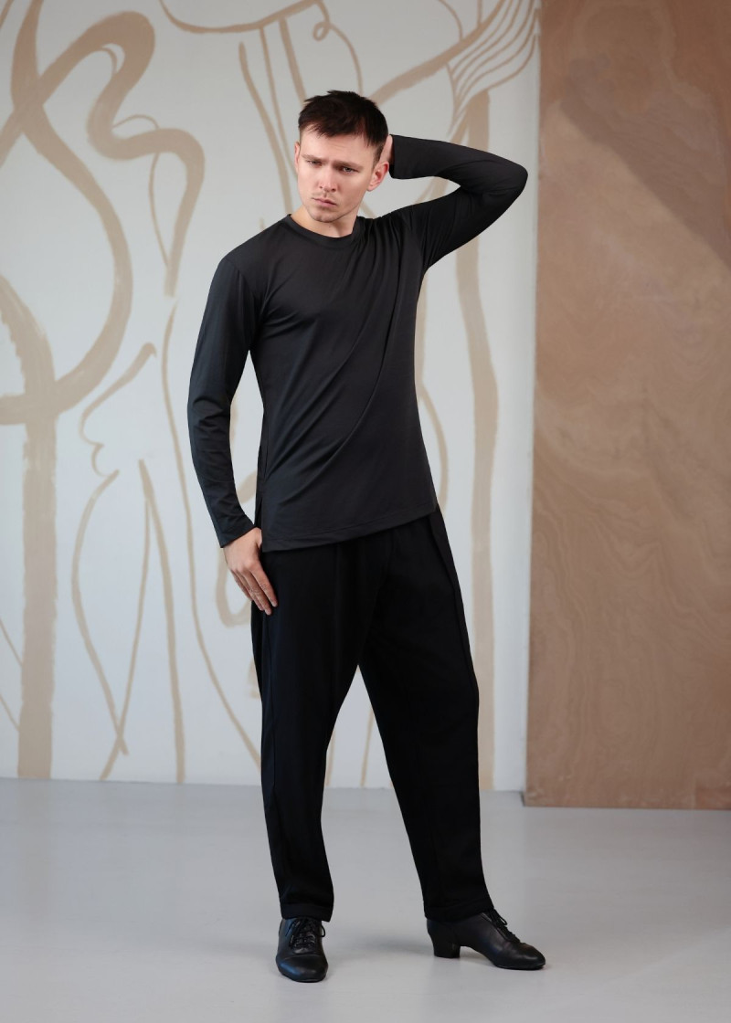 RICCARDO long sleeve t-shirt by Grand Prix polyamide micro, black, L plus