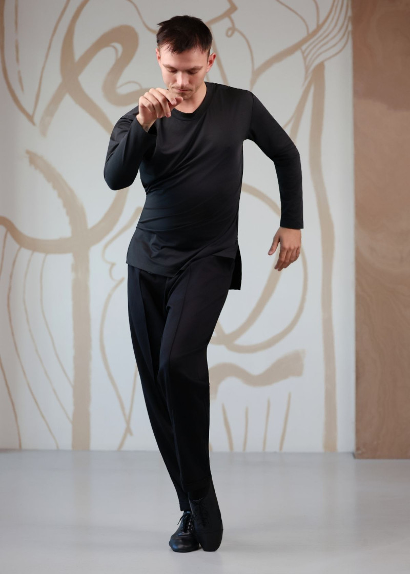 RICCARDO long sleeve t-shirt by Grand Prix polyamide micro, black, L plus