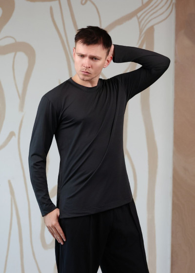 RICCARDO long sleeve t-shirt by Grand Prix polyamide micro, black, L