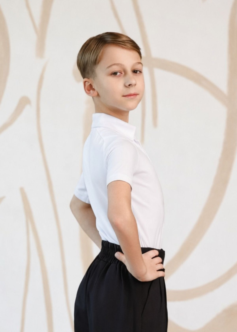 PETER Jr polo shirt by Grand Prix polyamide micro, white, 140cm