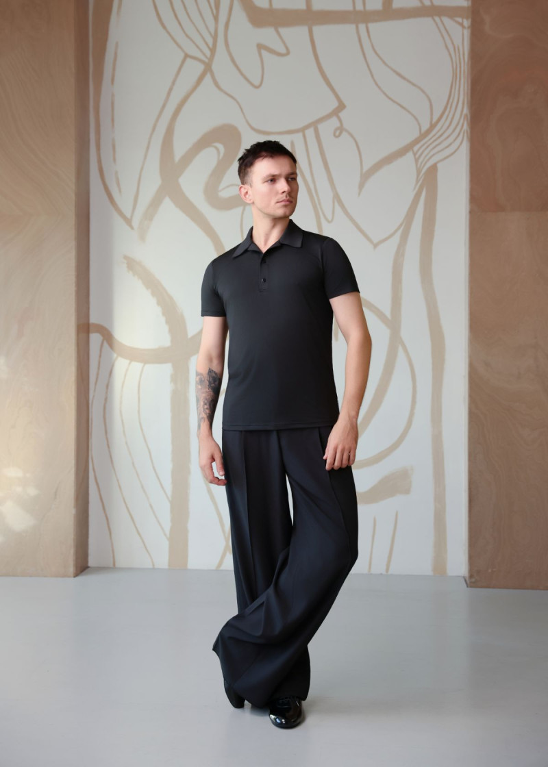 PETER polo shirt by Grand Prix polyamide micro, black, L