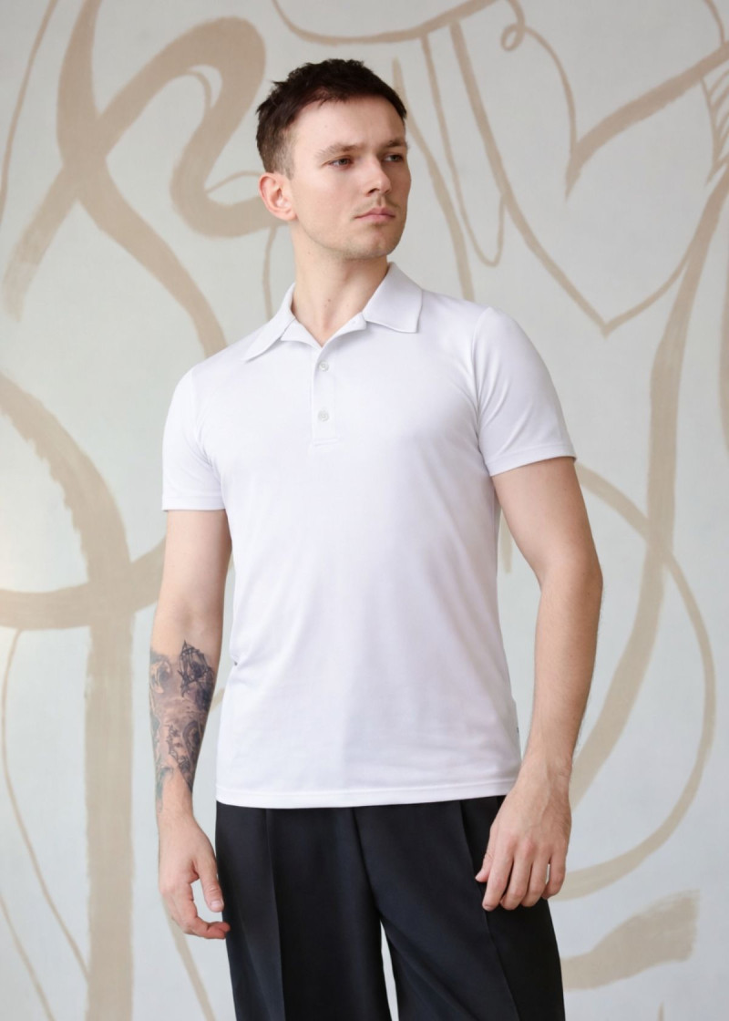PETER polo shirt by Grand Prix polyamide micro, white, 152cm