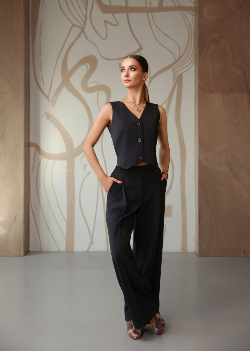 PIPER ballroom waistcoat by Grand Prix gabardine, black, XS