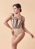 SIMONE camisole leotard by Grand Prix polyamide micro, luxury brown, M