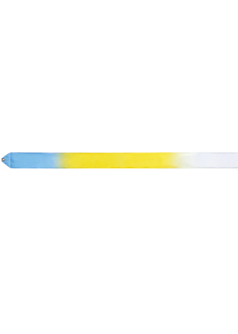 Ribbon for gymnastics SASAKI NEW FIG M-71HG, 6m rayon, SaxBlue × Yellow × White (SXBUxYxW), 6m