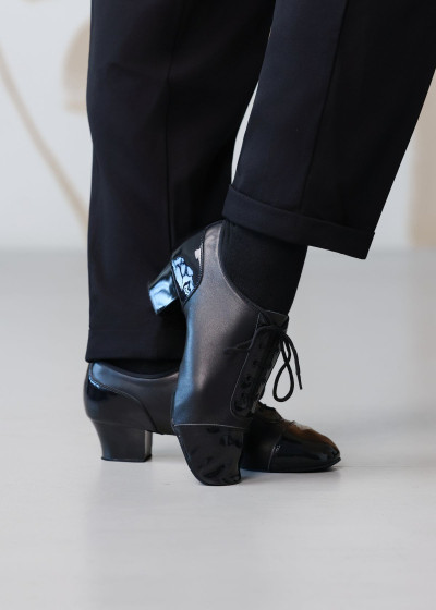 Men's Latin Shoes Grand Prix RICCARDO leather+patent leather, black, 38