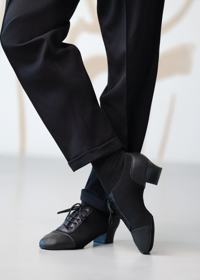 Men's Latin Shoes Grand Prix RICCARDO oxford textile+leather, black, 40