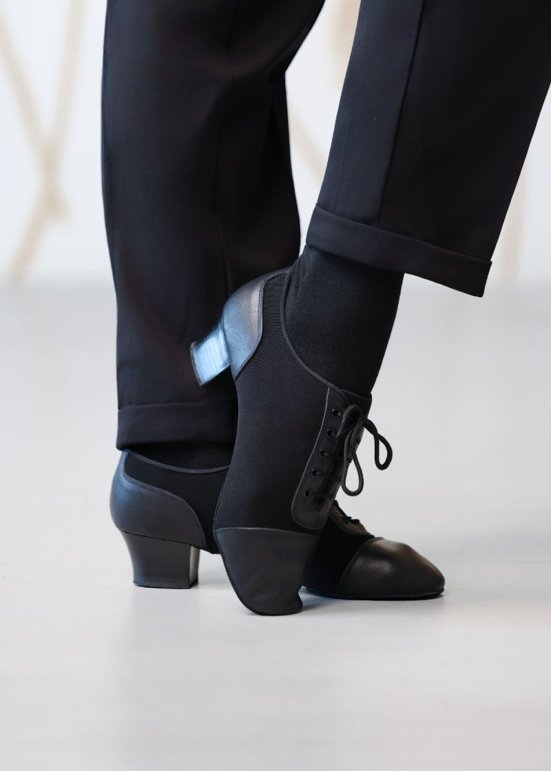 Men's Latin Shoes Grand Prix RICCARDO oxford textile+leather, black, 40