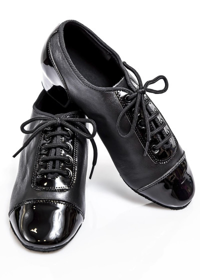 Boy's Latin Shoes Grand Prix RICCARDO leather+patent leather, black, 32