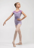 MILLIE JUNIOR warm-up shorts by Grand Prix rayon rib knit, lilac, 128cm