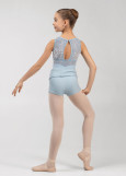 MILLIE JUNIOR warm-up shorts by Grand Prix rayon rib knit, powder blue, 128cm