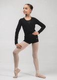MOMENTUM - Кофта разогревочная WILMA JUNIOR на запах rayon rib knit, black, 140-146см