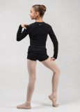 MOMENTUM - Кофта разогревочная WILMA JUNIOR на запах rayon rib knit, black, 140-146см