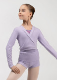 MOMENTUM - Кофта разогревочная WILMA JUNIOR на запах rayon rib knit, lilac, 140-146см