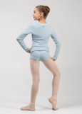 MOMENTUM - Кофта разогревочная WILMA JUNIOR на запах rayon rib knit, powder blue, 140-146см