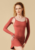Long Sleeve Open Bolero Grand Prix INESSE rayon rib knit, dusty rose, XS-S