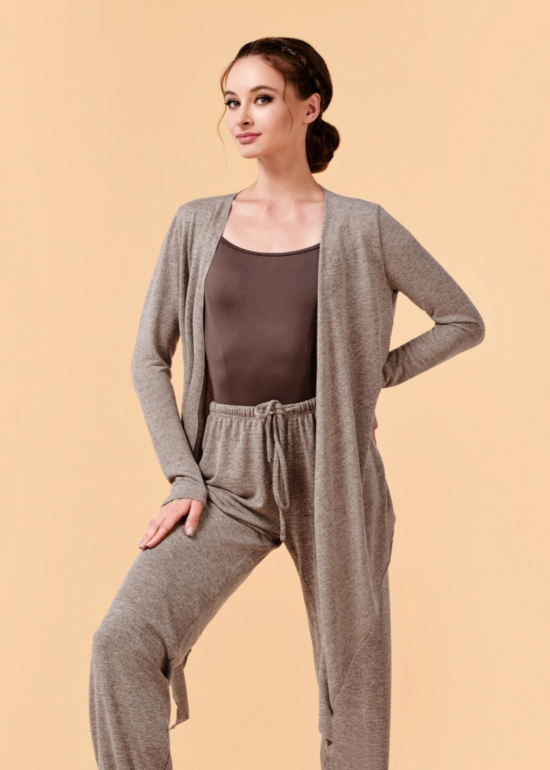 SONA top by Grand Prix melange jersey, mocco, 152-158cm