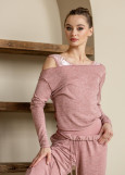 MIRALI top by Grand Prix melange jersey, dusty rose, M-L