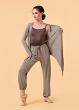 RORI cardigan by Grand Prix melange jersey, mocco, 152-158cm
